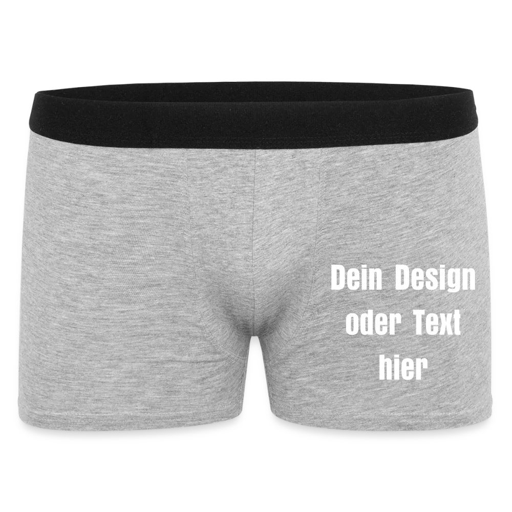 Männer Boxer Shorts aus 95% Baumwolle, 5% Elasthan - personalisierbar - Grau meliert