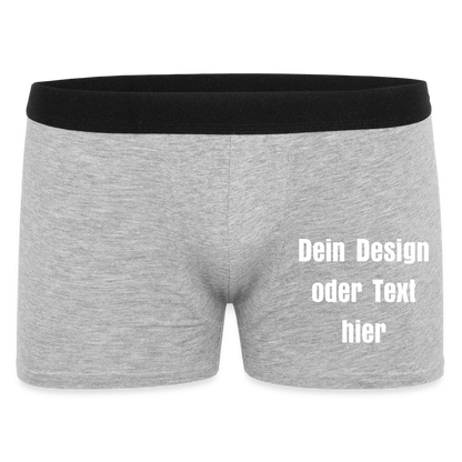 Männer Boxer Shorts aus 95% Baumwolle, 5% Elasthan - personalisierbar - Grau meliert