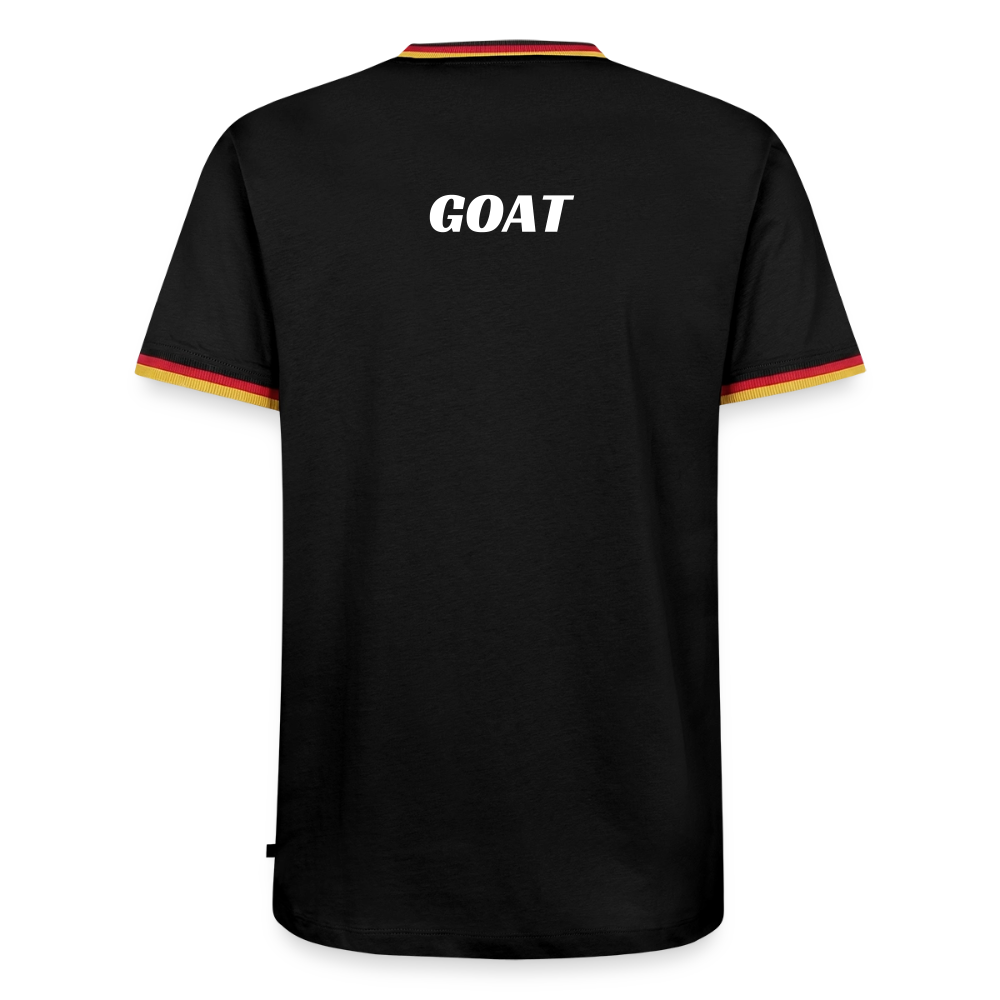 Männer T-Shirt "GOAT" - Schwarz/Dreifarbig