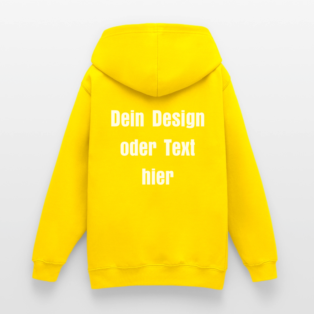 Teenager Hoodie - personalisierbare Vorder- und Rückseite - Gelb