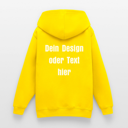 Teenager Hoodie - personalisierbare Vorder- und Rückseite - Gelb