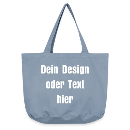 Vintage-Washed Shopper / Einkaufstasche im Vintage Stil - personalisierbar - vintage light blue