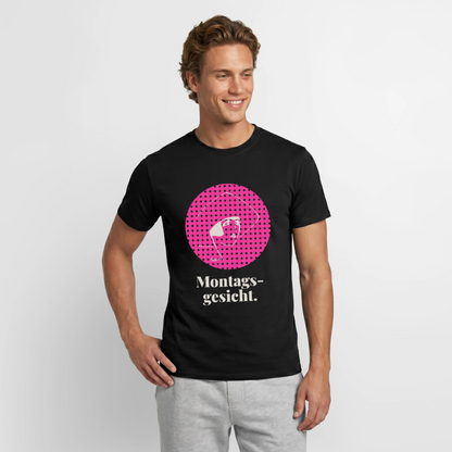 Montagsgesicht. Art-déco-Motiv Motiv-T-Shirt für Männer, Farbe Schwarz, Model