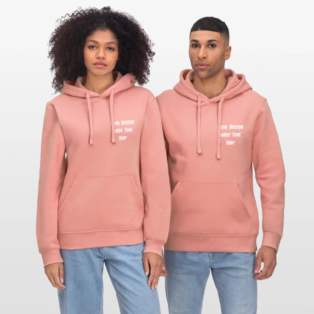 Stanley/Stella Unisex Bio-Hoodie DRUMMER - personalisierbare Vorder- und Rückseite - Altrosa