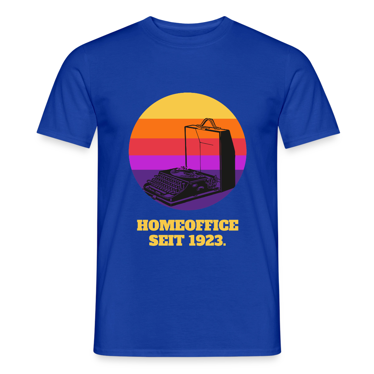 Homeoffice seit 1923 Motiv-T-Shirt für Männer, Farbe Dunkelblau