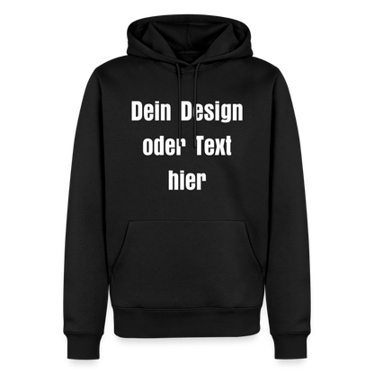 Männer Premium Hoodie - personalisierbare Vorder- und Rückseite - Schwarz