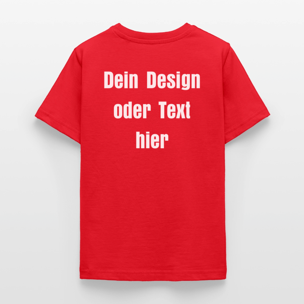 Teenager T-Shirt - personalisierbare Vorder- und Rückseite - Rot
