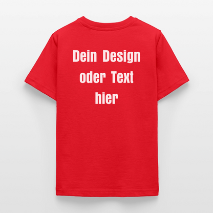 Teenager T-Shirt - personalisierbare Vorder- und Rückseite - Rot