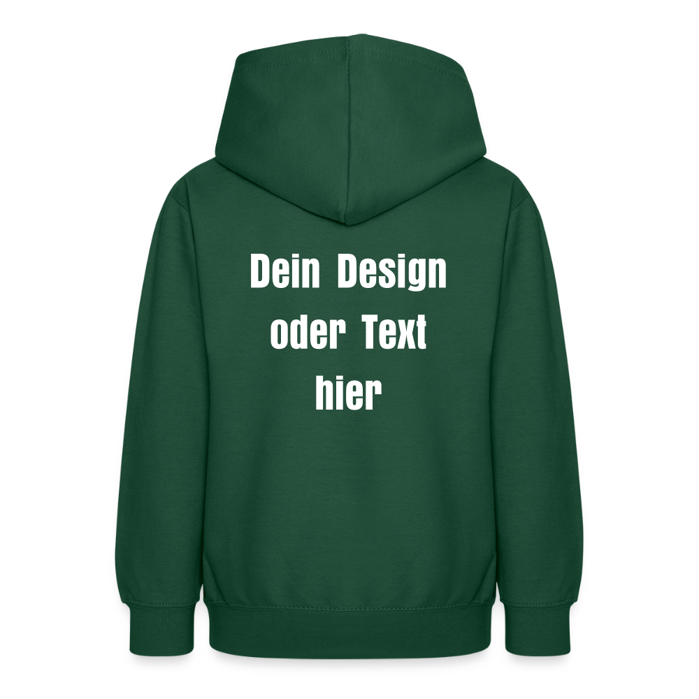 Teenager Hoodie - personalisierbare Vorder- und Rückseite - Flaschengrün