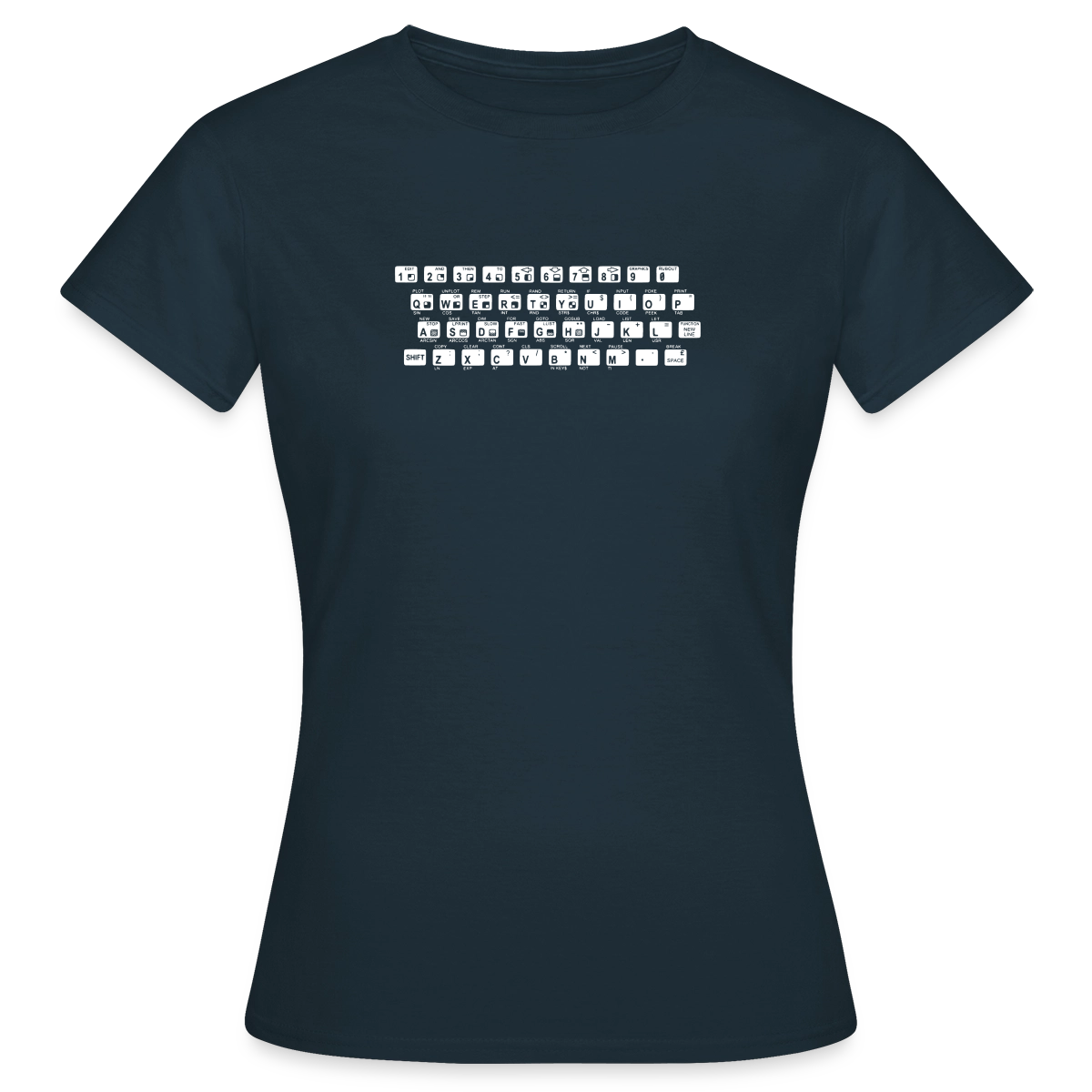 48K ZX Spectrum Motiv-T-Shirt für Frauen, Farbe Navy