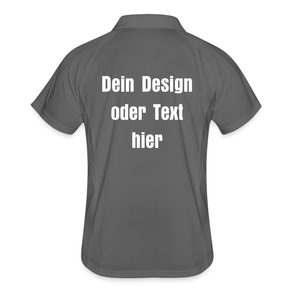 Männer Polo atmungsaktiv - personalisierbar - Grau/Limette