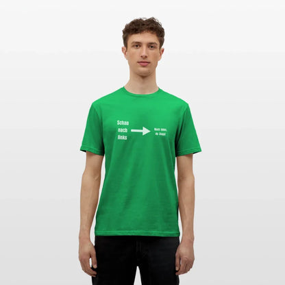 "Schau nach links" Motiv-T-Shirt für Männer - Kelly Green