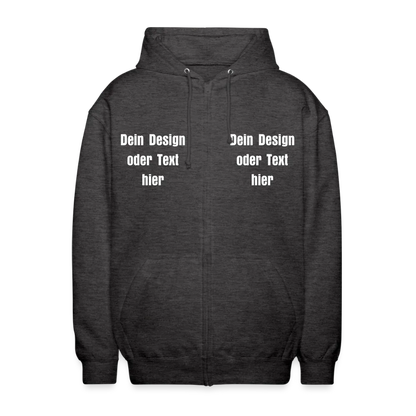 Unisex Kapuzenjacke - personalisierbare Vorder- und Rückseite - Anthrazit