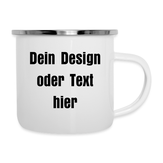Emaille-Tasse 300ml - personalisierbar - Weiß