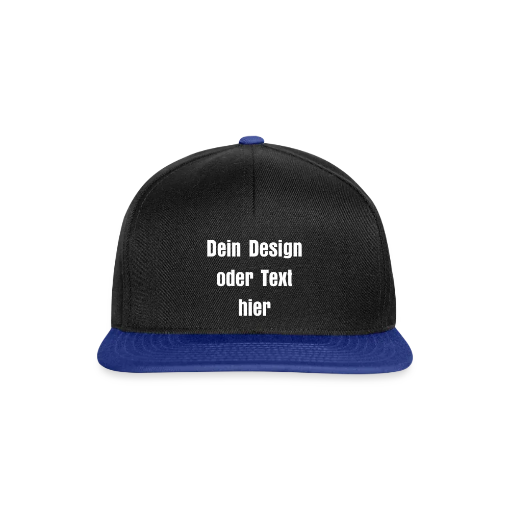Snapback Cap - personalisierbar - Schwarz/Königsblau