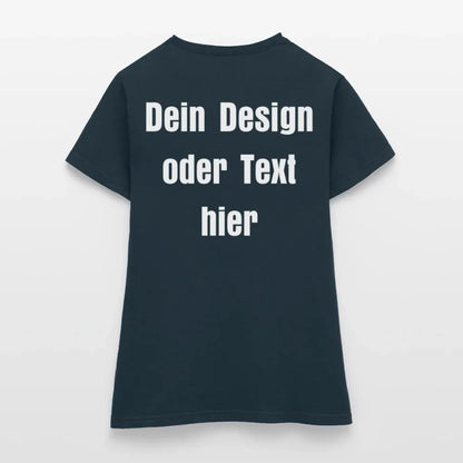 Frauen T-Shirt - personalisierbare Vorder- und Rückseite - Navy