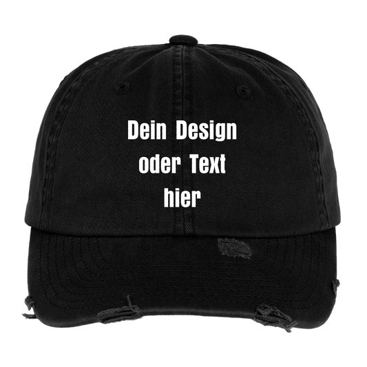 Low Profile Destroyed Cap - personalisierbar - Schwarz