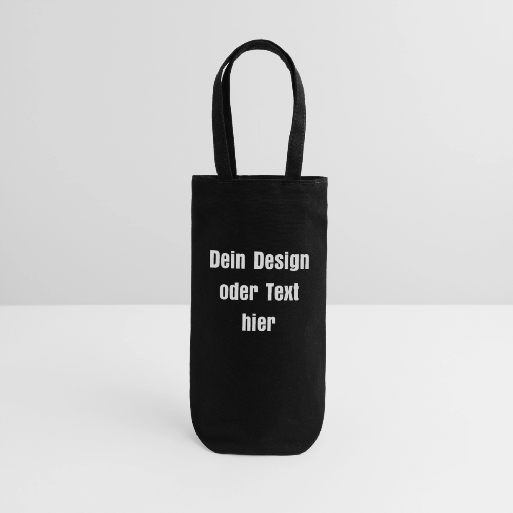 Geschenkbeutel für Flaschen - personalisierbar - Schwarz