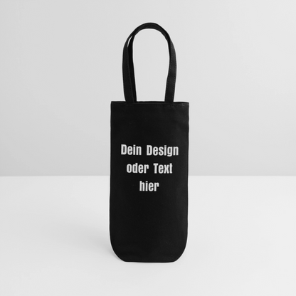 Geschenkbeutel für Flaschen - personalisierbar - Schwarz
