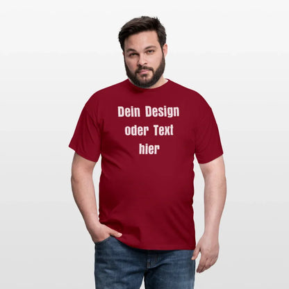 Männer T-Shirt - personalisierbare Vorder- und Rückseite - Ziegelrot