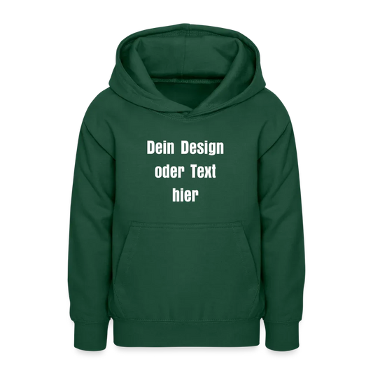 Teenager Hoodie - personalisierbare Vorder- und Rückseite - Flaschengrün