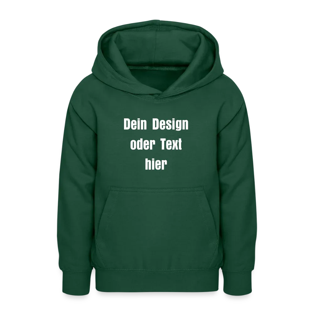 Teenager Hoodie - personalisierbare Vorder- und Rückseite - Flaschengrün