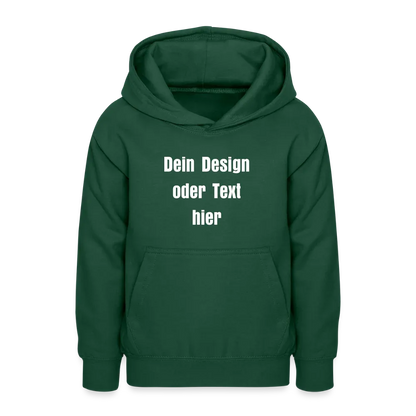 Teenager Hoodie - personalisierbare Vorder- und Rückseite - Flaschengrün
