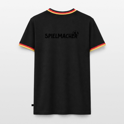 Männer T-Shirt Fussball "Spielmacher" - Schwarz/Dreifarbig
