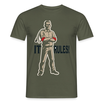 IT rules! Motiv-T-Shirt für Männer, Farbe Militärgrün