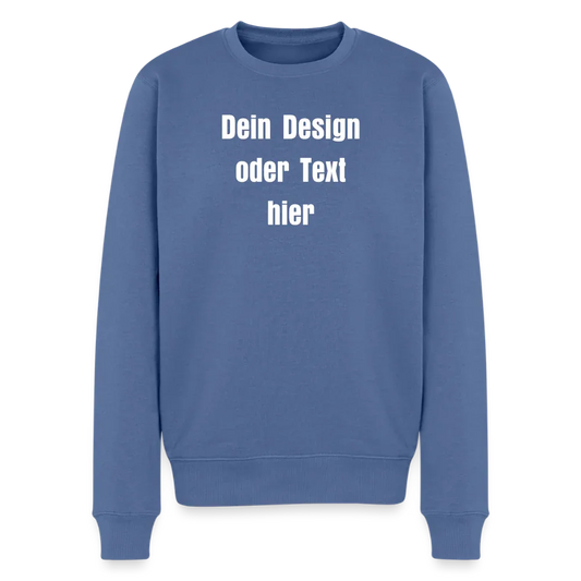 Männer Premium Pullover - personalisierbar - Taubenblau
