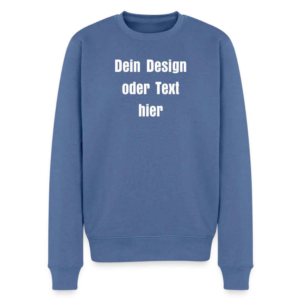 Männer Premium Pullover - personalisierbar - Taubenblau
