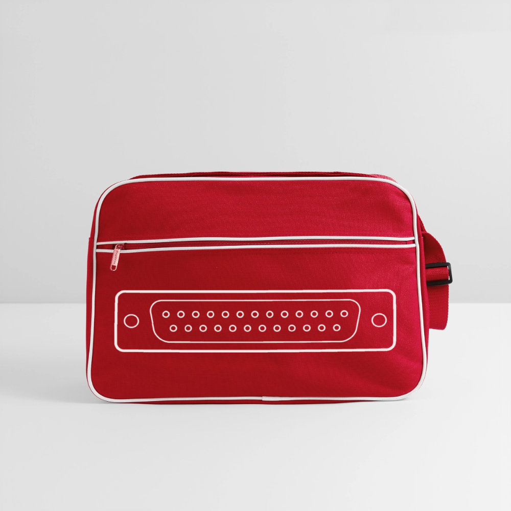 DB-25 LPT1 Retro Tasche - Rot/Weiß
