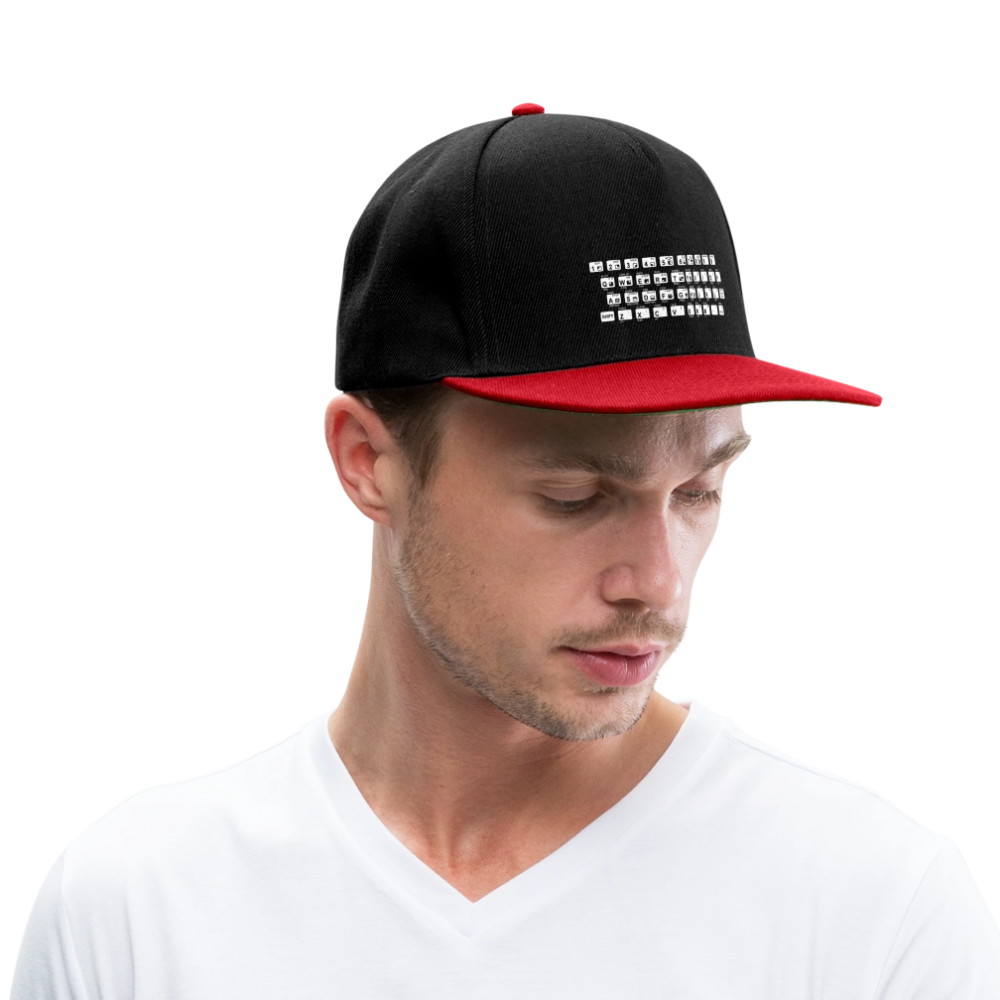 48K ZX Spectrum Retro Snapback Cap - Schwarz/Rot