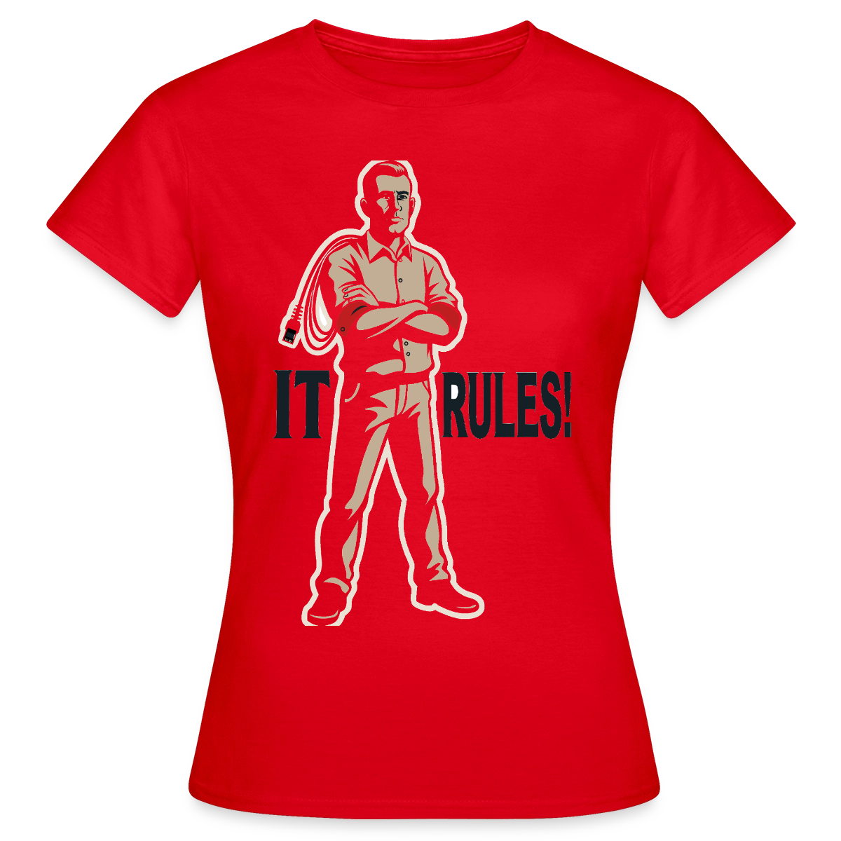 IT rules! Motiv-T-Shirt für Frauen, Farbe Rot