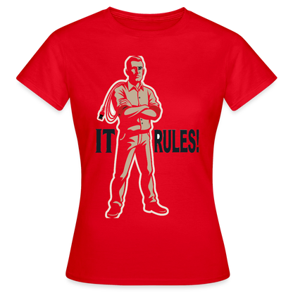 IT rules! Motiv-T-Shirt für Frauen, Farbe Rot