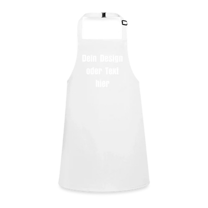 Schürze für Kinder aus 65% Polyester / 35% Baumwolle - personalisierbar - Weiß