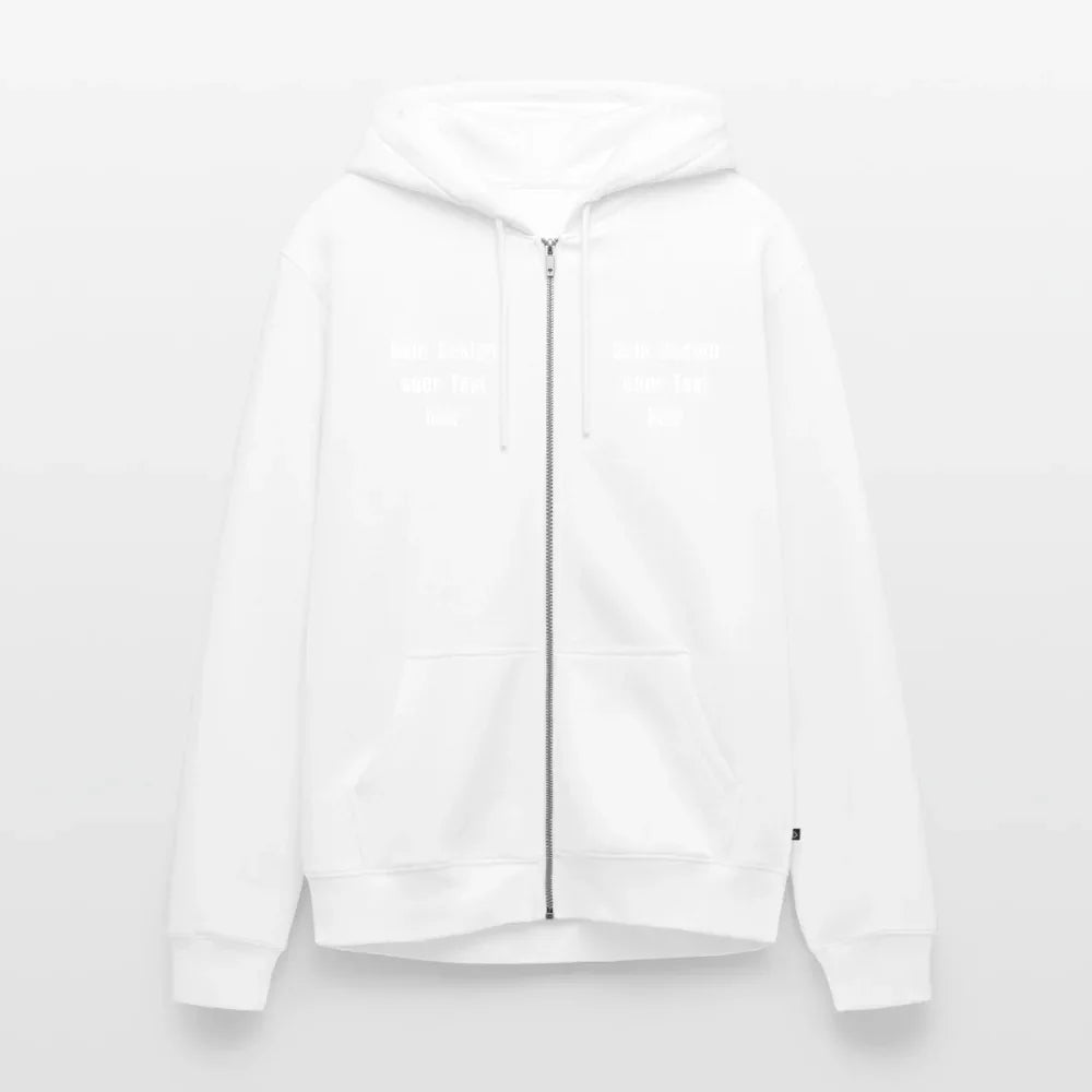 Männer Premium Kapuzenjacke - personalisierbare Vorder- und Rückseite - Weiß
