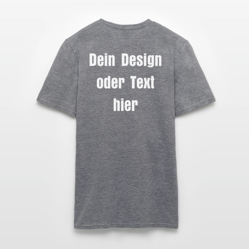 Männer T-Shirt - personalisierbare Vorder- und Rückseite - Graphit meliert