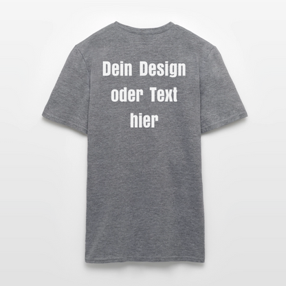 Männer T-Shirt - personalisierbare Vorder- und Rückseite - Graphit meliert