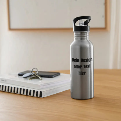 Trinkflasche Edelstahl 600 ml - personalisierbar - Lightsilver