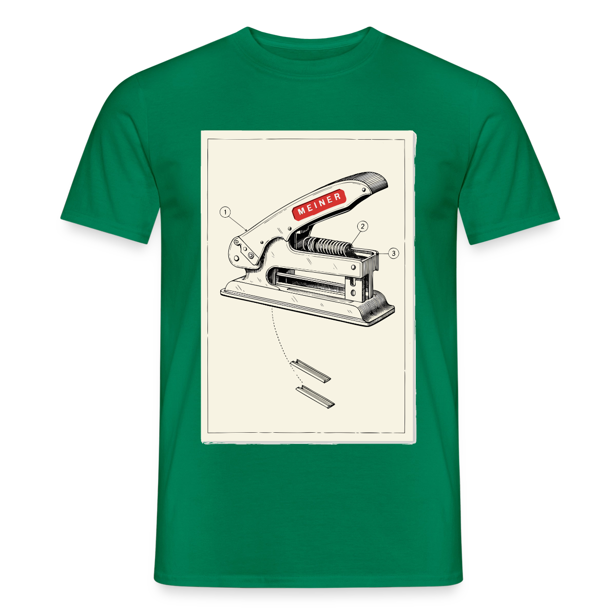 Meiner. Der Tacker kommt mit. Motiv-T-Shirt für Männer, Farbe Kelly Green