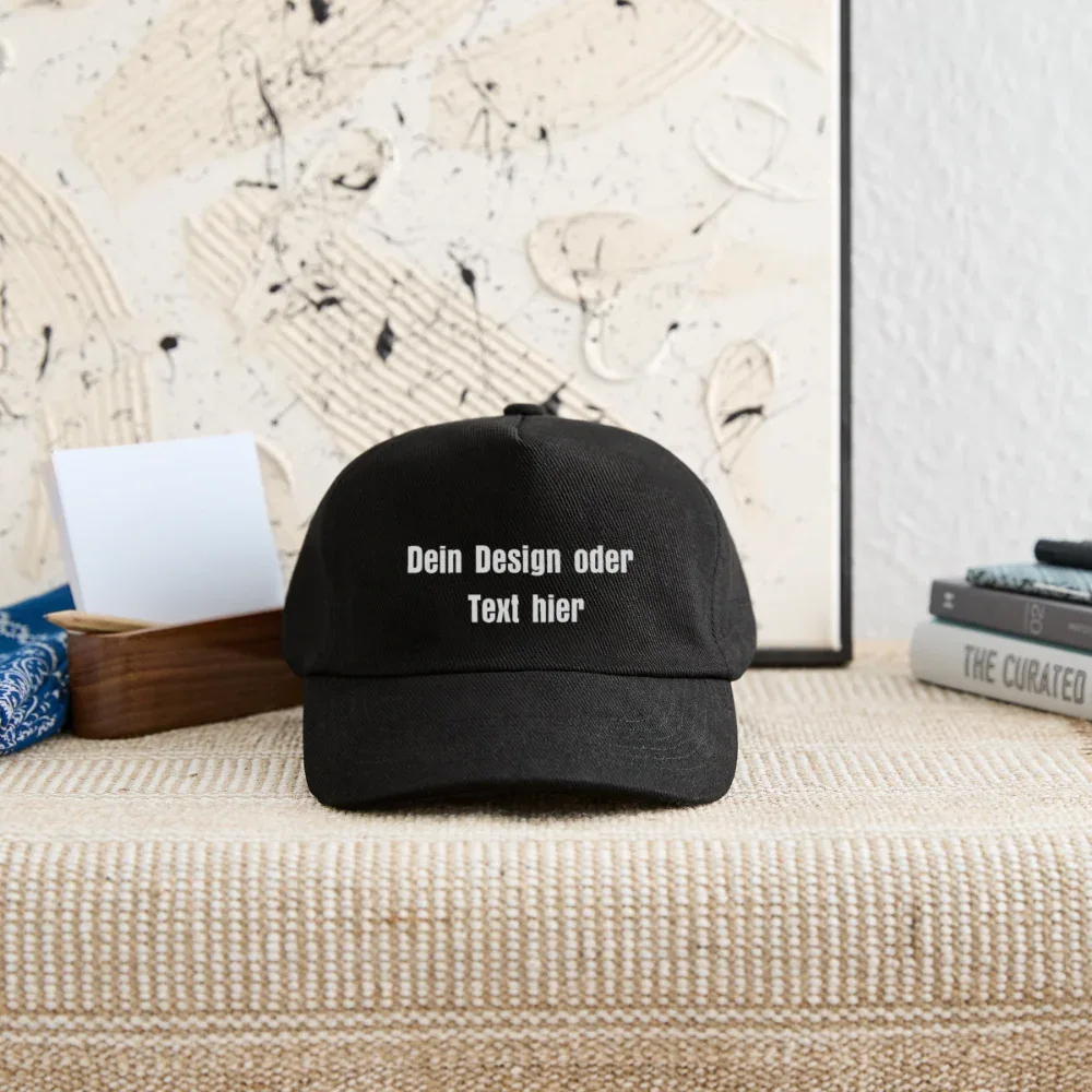 Kontrast Snapback Basecap für Kinder - personalisierbar - Schwarz