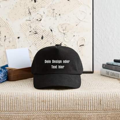 Kontrast Snapback Basecap für Kinder - personalisierbar - Schwarz