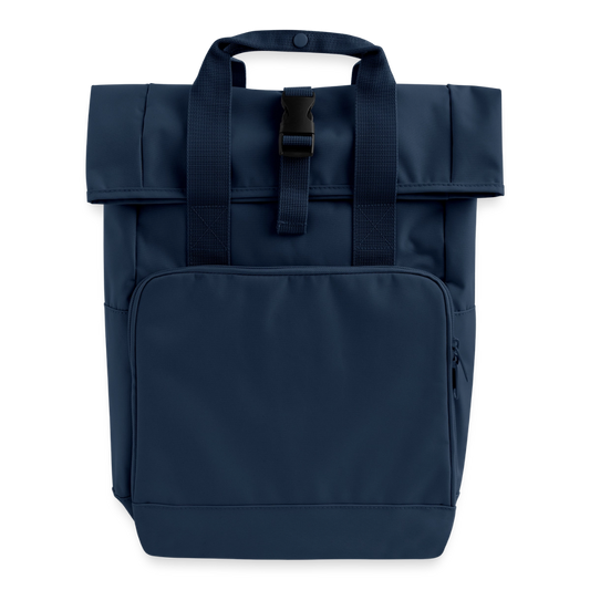 Rolltop Rucksack mit zwei Griffen - personalisierbar - Navy