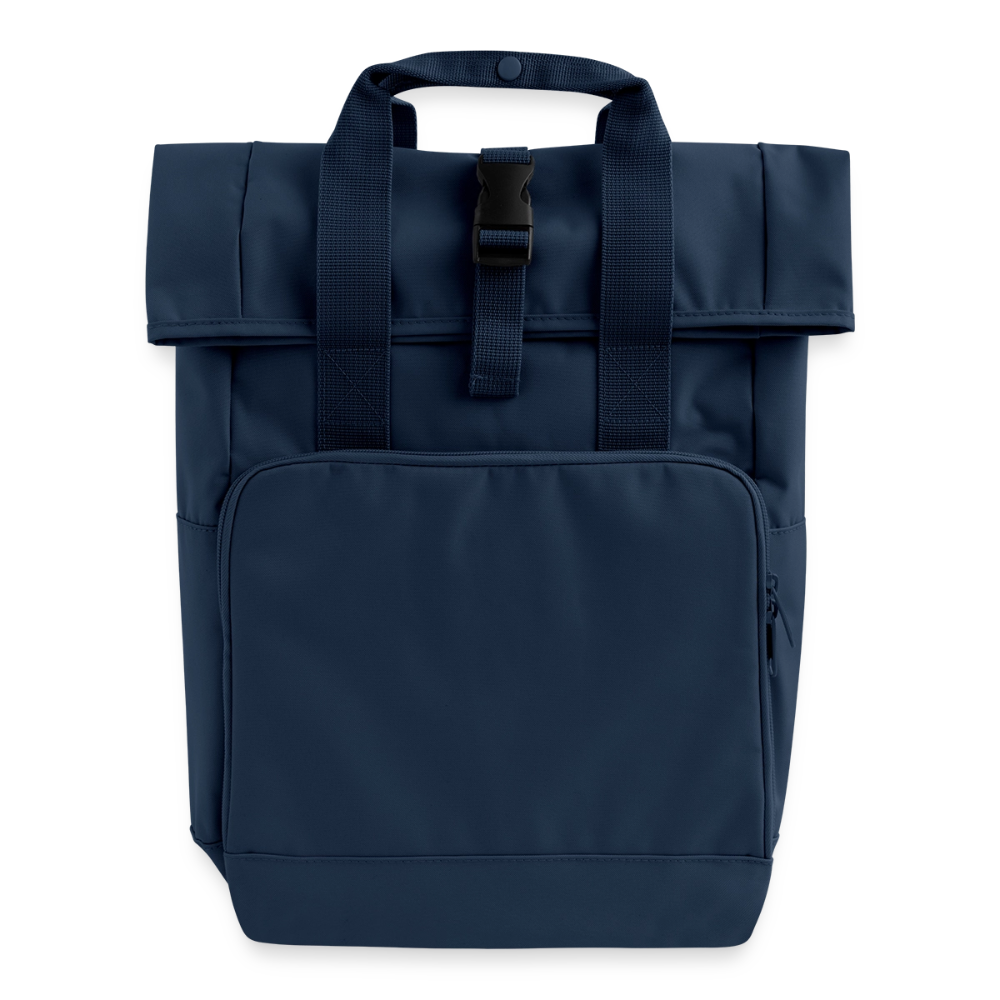 Rolltop Rucksack mit zwei Griffen - personalisierbar - Navy