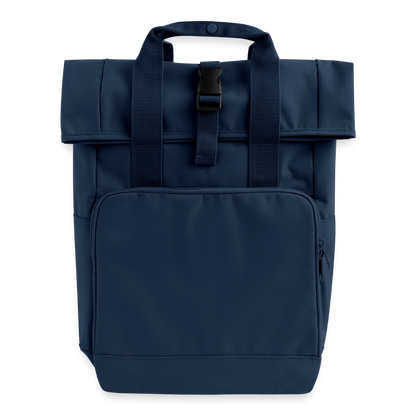 Rolltop Rucksack mit zwei Griffen - personalisierbar - Navy