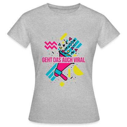Geht das auch viral? Memphis-Motiv Motiv-T-Shirt für Frauen, Farbe Grau meliert