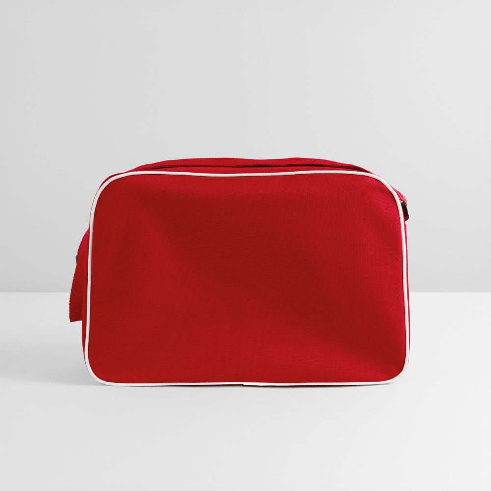 Retro Tasche mit Reißverschluss "PIXEL" - Rot/Weiß