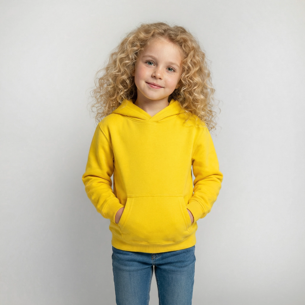 Kinder Hoodie - personalisierbare Vorder- und Rückseite - Gelb