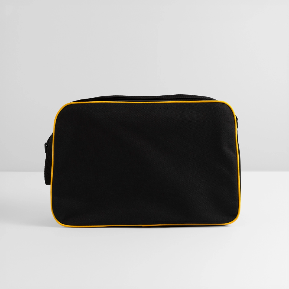 Retro Tasche mit Reißverschluss "PIXEL" - Schwarz/Gold